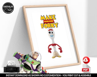 How To Make Your Own Forky Sign Toy Story Forky Party Activity Instructions Create Your Own Forky Materials Digital Download Printable  TS