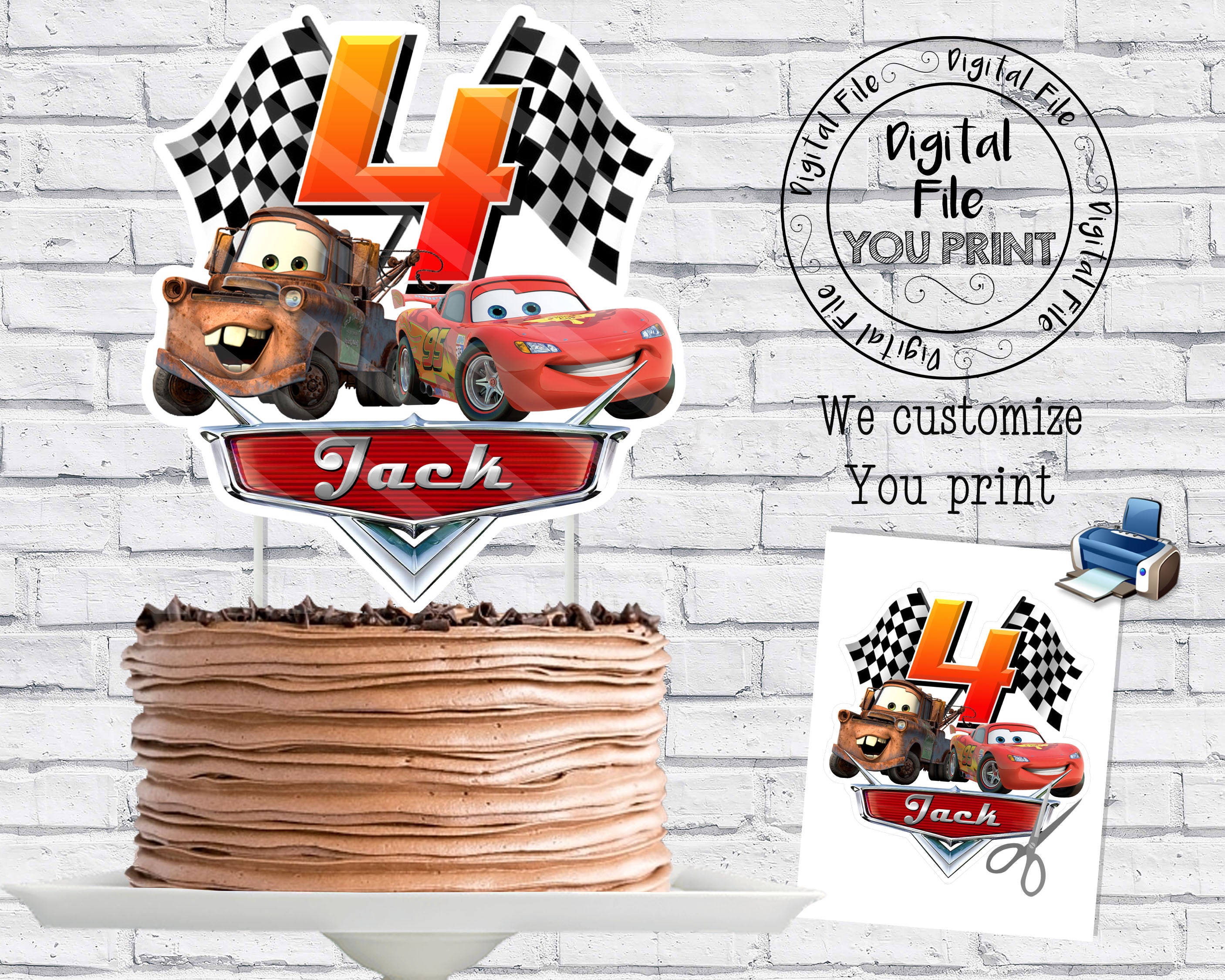 Tortenfiguren Kochen Genie en Cars Lightning Mcqueen Birthday Cake