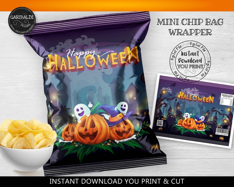 Instant Download Halloween Chip Bags Halloween Chip Bags Etsy