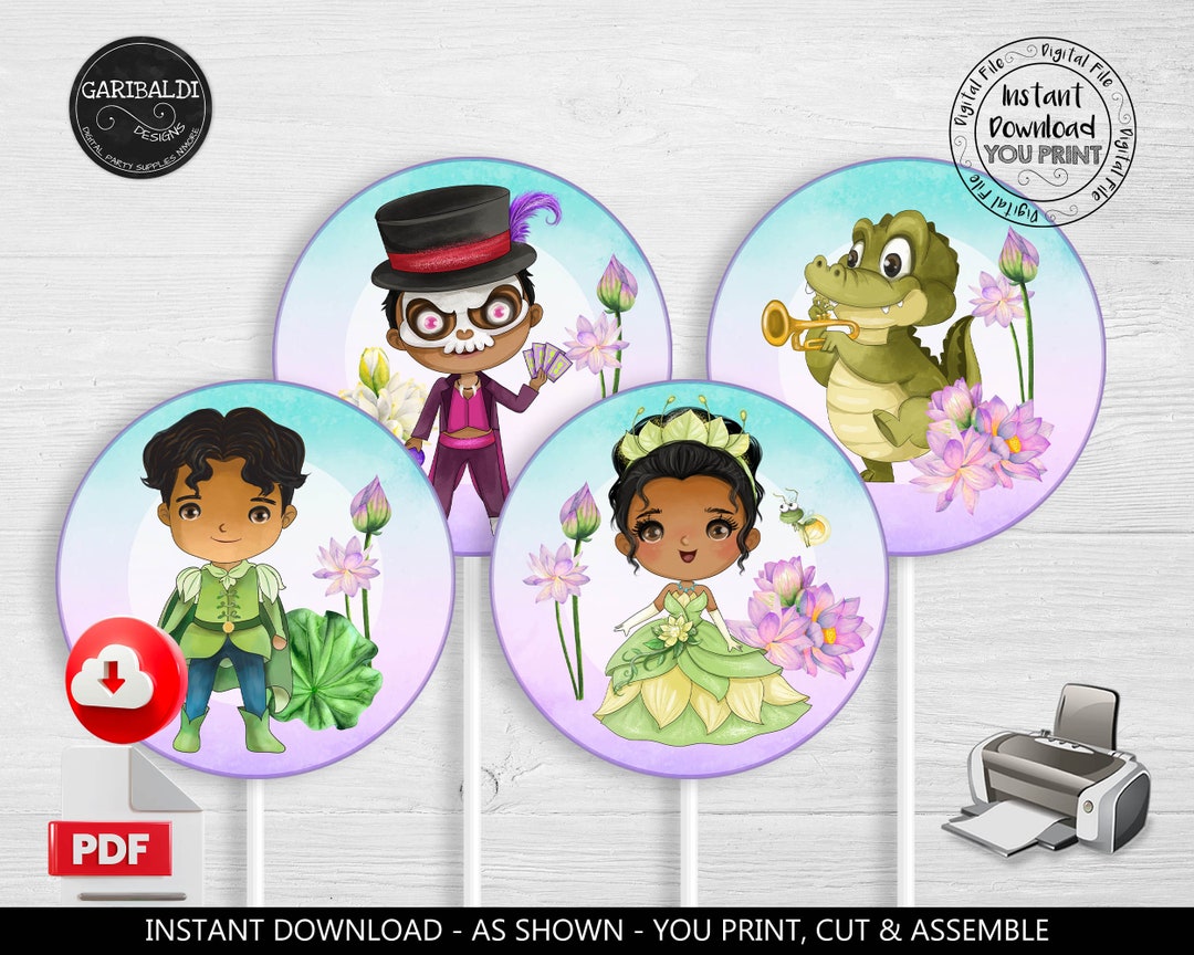 Princess And The Frog Centerpieces Printable Princess Tiana Cake Topper Il 1080xN.4809593188 Rd3j
