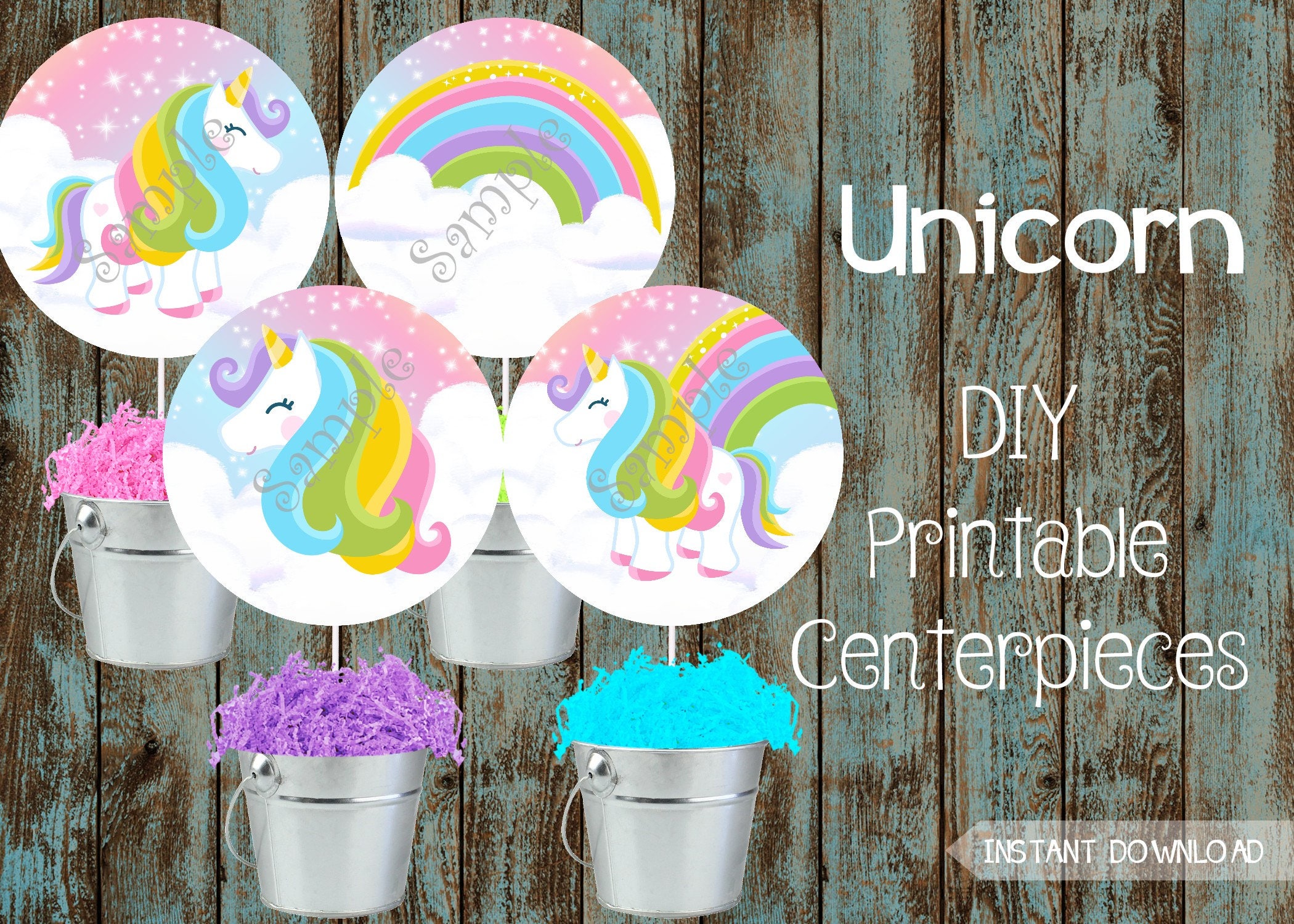 unicorn party package unicorn printable party decorations etsy