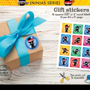Instant Download Ninja Cupcake Toppers Printable Ninja Labels Ninja ...