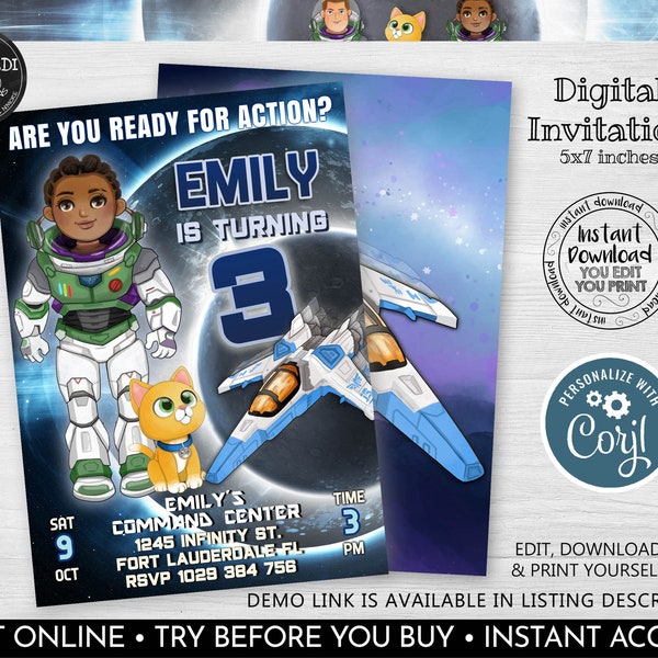 Editable Space Rangers Invitation Lightyear Birthday Party Invitation Instant Download Outer Space Invite Printable Astronaut Invite 6 SRB