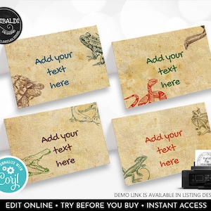 Editable Reptile Food Labels Printable Food Tent Tags Reptile Place Cards Reptile Birthday Party Table Decorations Party Supplies RTL