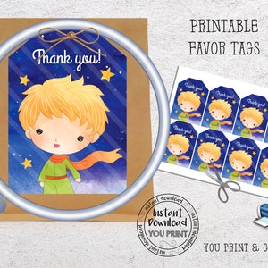 The Little Prince Favor Tags Little Prince Party Tags Little Prince Birthday Party Little Prince Party Supplies Little Prince Labels LP001
