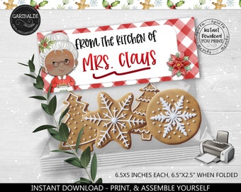 From the Kitchen of Mrs. Claus Bag Topper Christmas Cookie Candy Treat Bag Topper Mrs Claus Oven Tag North Pole Mrs Claus Bakery Tag EBTS CH