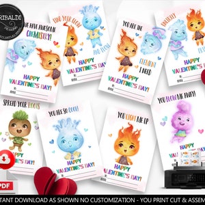 Elements Valentine's Day Cards Kids Exchange School Classroom Exchange Teacher Valentine's Day Gift Tags Printable Instant Download VL