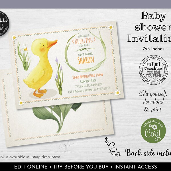 Duckling Baby Shower Etsy