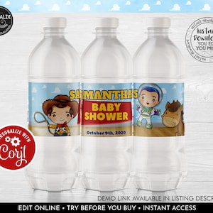 Toy Story Water Bottle Labels, Toy Story Water Bottle Stickers, Instant Download Toy Story Baby Shower Water Bottle Labels Template TSS