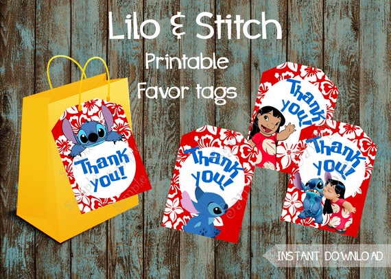 Lilo and Stitch Favor Tags Lilo and Stitch Gift Tags Lilo | Etsy