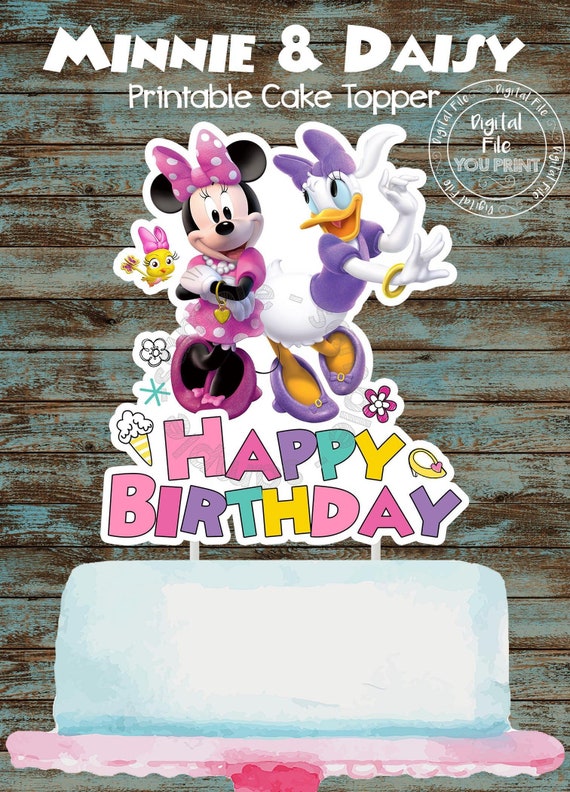Printable Minnie Mouse Cake Topper Minnie Mouse Birthday Etsy