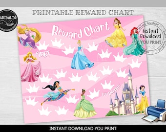 Instant Download Reward Chart Printable Chart Princess Chart Etsy Instant Download Reward Chart Printable Chart Princess Chart Etsy