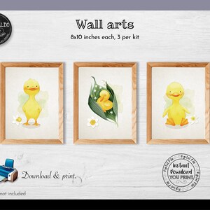 Duckling Nursery Wall Decor, Duckling Printable Wall Art, Baby Duck Nursery Decor, Baby Duck Room Decoration Prints, Duckling Prints DKP001