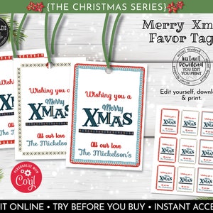 Editable Christmas Gift Tags Instant Download Christmas Tags Holiday Printable Gift Tags Merry Christmas Gift Tags Christmas Favor Tags CH20