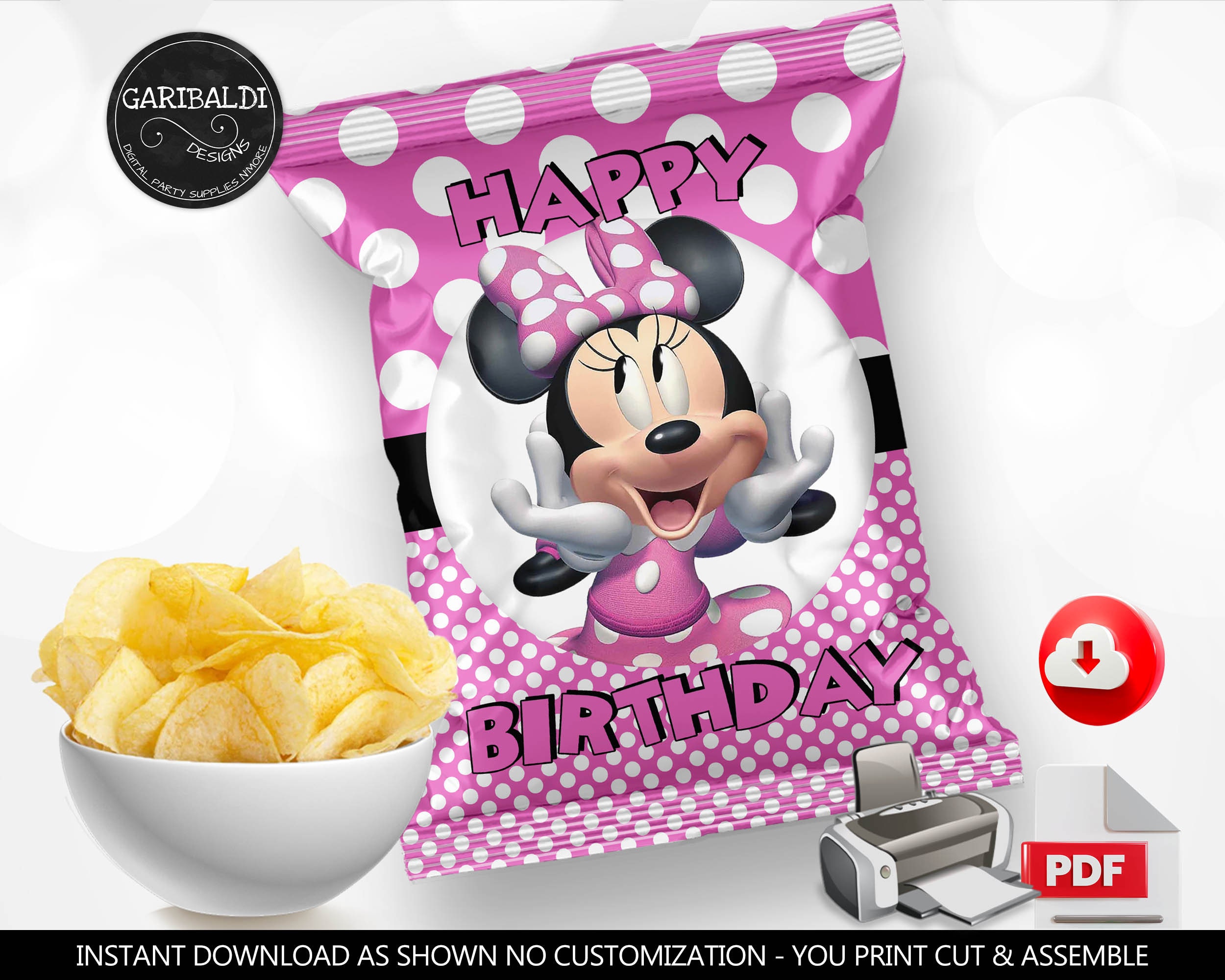 Minnie Mouse Birthday Favor Bags, Birthday Bags, White Gift Bags, Treat  Bags, White Bags With Disney Theme Set of 10 Bags 