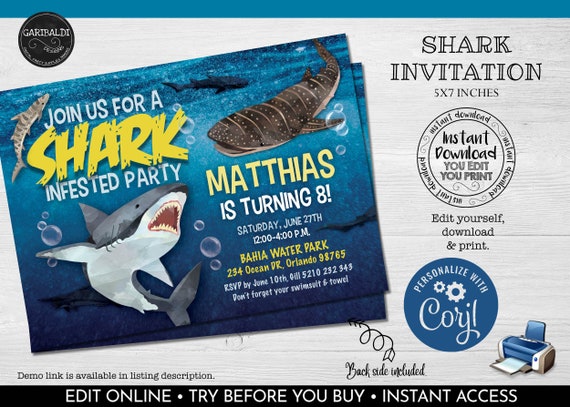Shark Week First Birthday Invitations, 54% OFF