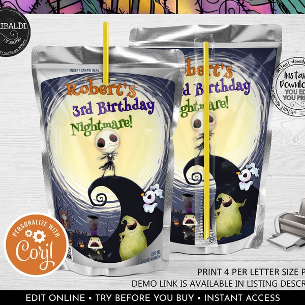Jack Skellington Party Favors Etsy
