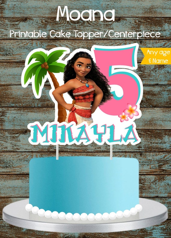 Printable Moana Cake Topper Printable Moana Centerpiece | Etsy