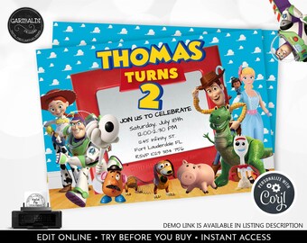 Toy Story Invitation Editable Toy Story Birthday Party Invitation Toy Story Baby Shower Invite Instant Digital Download Corjl Template TS