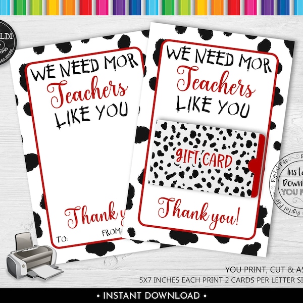 We Need Mor Teachers like you Card Holder Chick Restaurant Teacher Gift Card Holder Instant Download Teacher Printable Gift Card Holder TA