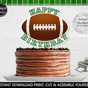 Football Cake Topper Printable Football Centerpieces Football Birthday Party Decorations Football Party Supplies Instant download FBL