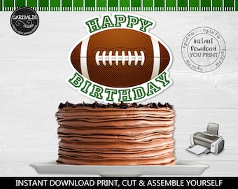 Football Cake Topper Printable Football Centerpieces Football Birthday Party Decorations Football Party Supplies Instant download FBL
