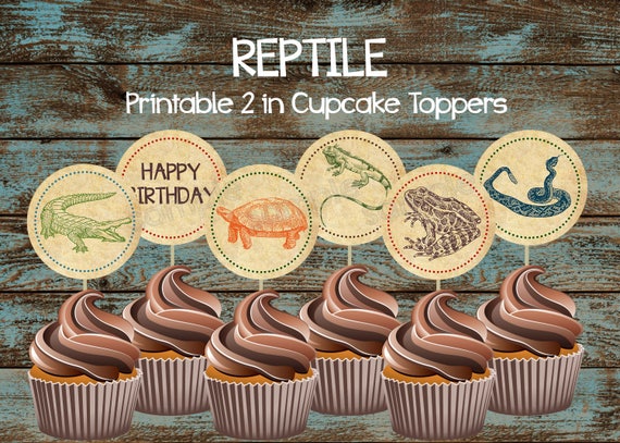 lizard cupcake toppers