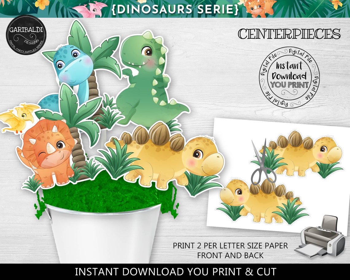 Instant Download Dinosaurs Centerpieces Printable Dinosaurs - Etsy