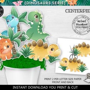 Instant download Dinosaurs Centerpieces Printable Dinosaurs Decorations Dinosaur Birthday Party Decorations Dinosaurs Cake Topper DW1