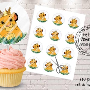 Instant Download Baby Lion Cupcake Toppers Printable Lion King - Etsy