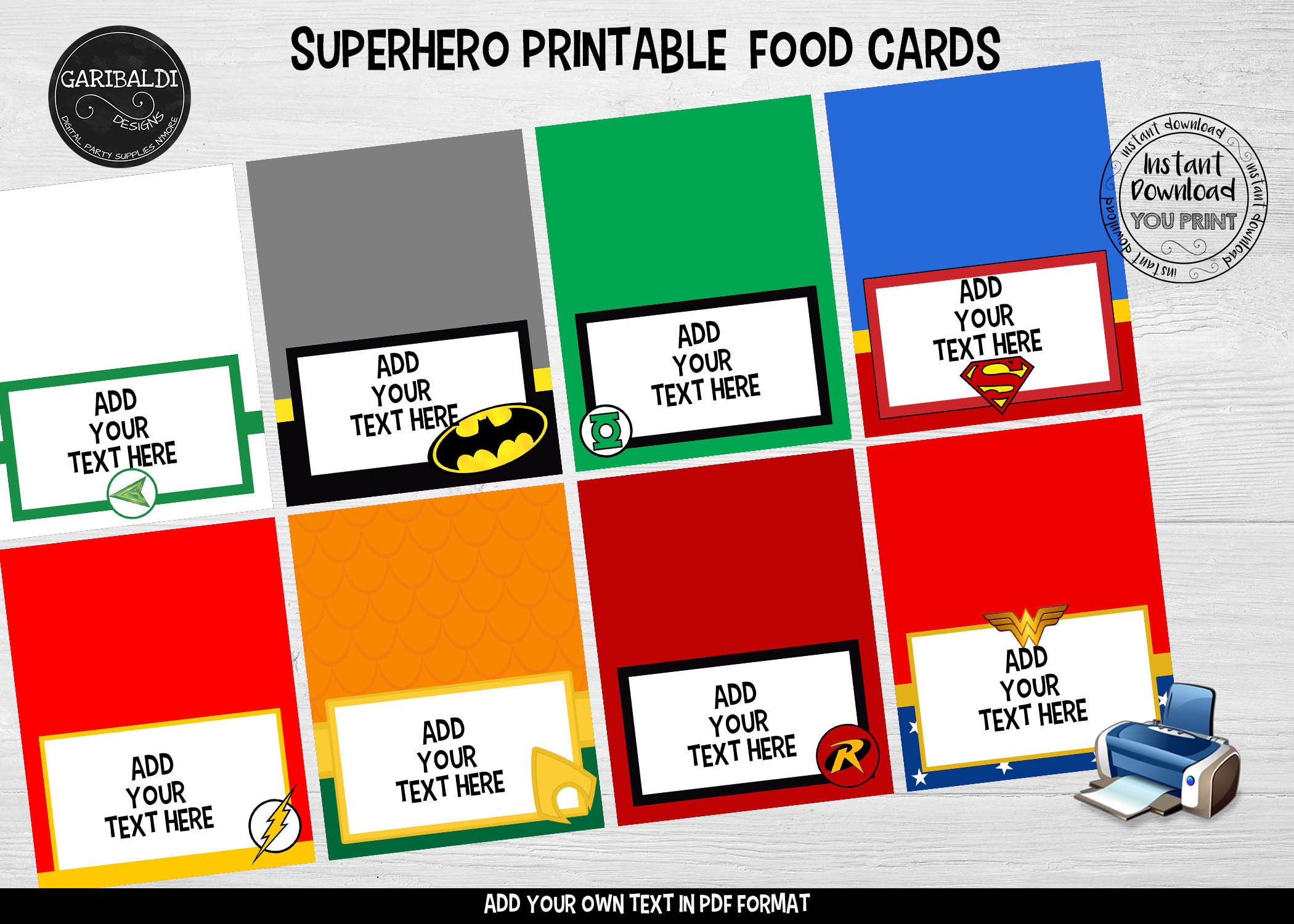 Superhero Food Labels, Superhero place card, Superhero tent card, Superhero label, Superhero party Supplies, Superhero birthday Decorations