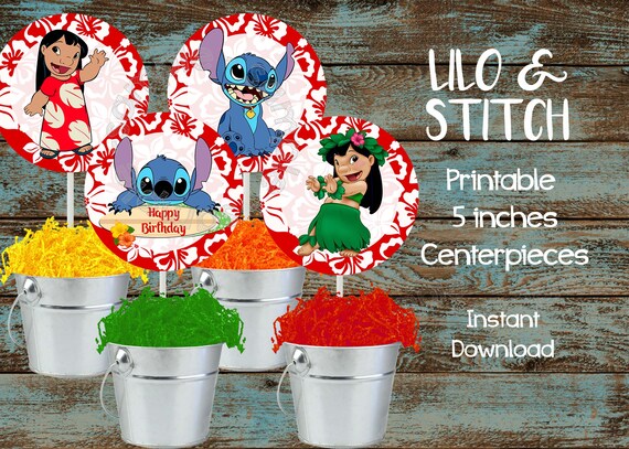 Printable Lilo And Stitch Centerpieces Lilo And Stitch Etsy