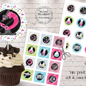 Science Cupcake Toppers Science Party Supplies Science Birthday Party Decorations Science Labels Scientist Birthday Party Printable Download