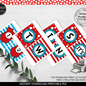 Printable "it's Twins" Banner, It's Twins Baby Shower Pennant Banner ...