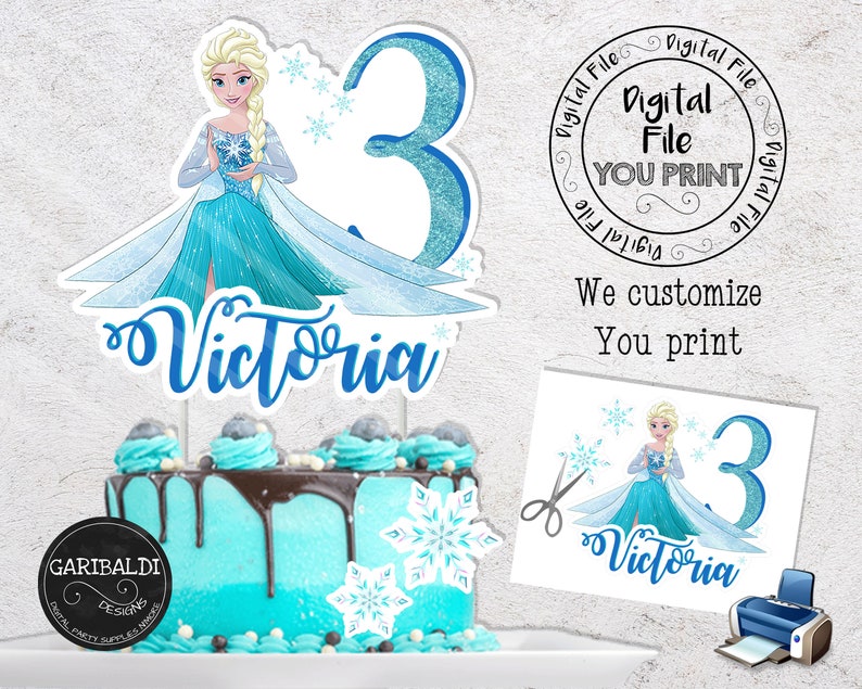 printable frozen cake topper frozen elsa centerpiece