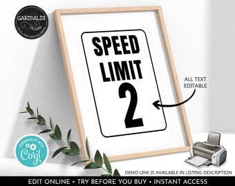 Speed Limit Sign, Custom Here, Back to the Future Party Sign, Birthday ...