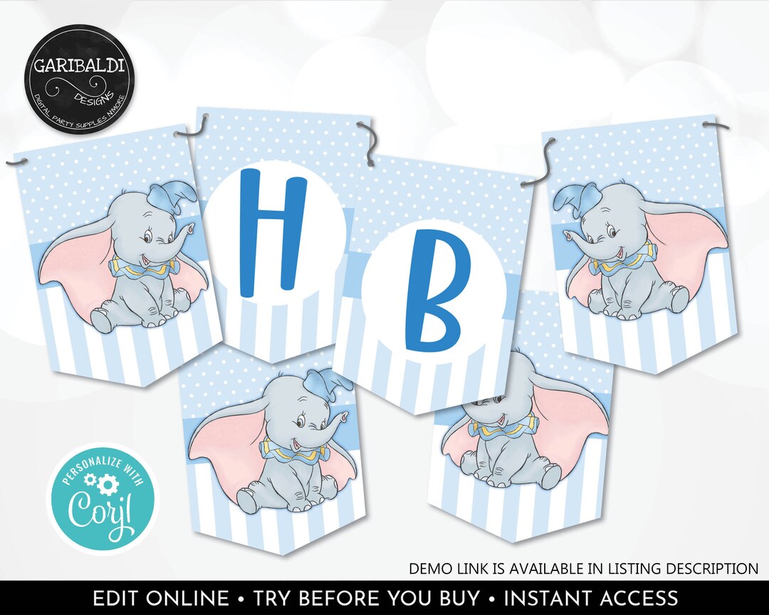Dumbo Hintergrund Für Geburtstagsparty – 150 X 90 Cm, Polyester, Für Foto-Hintergrund & Deko