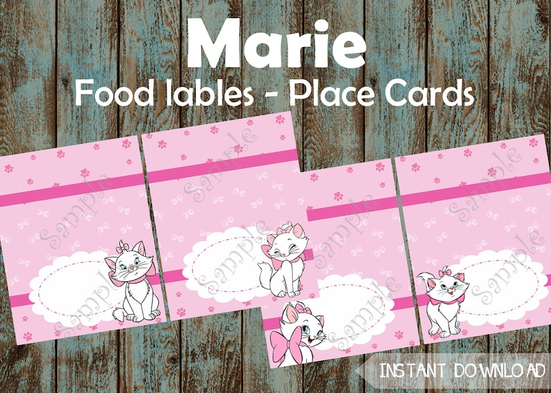 Kitty Party Marie Party Package Marie Aristocats Printable Party Package Disney Marie Party Package Marie Aristocats Birthday Party