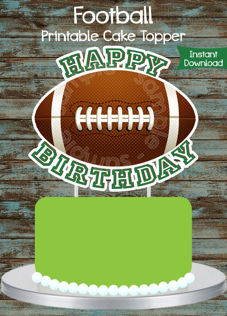Printable Football Cake Topper Football Centerpiece Football | Etsy