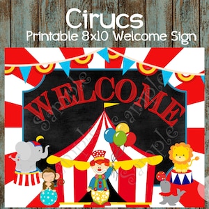 Circus Welcome Sign, Circus Birthday Sign, Circus Birthday Party, Circus Party Sign, Circus Party Decorations, Carnival Welcome sign