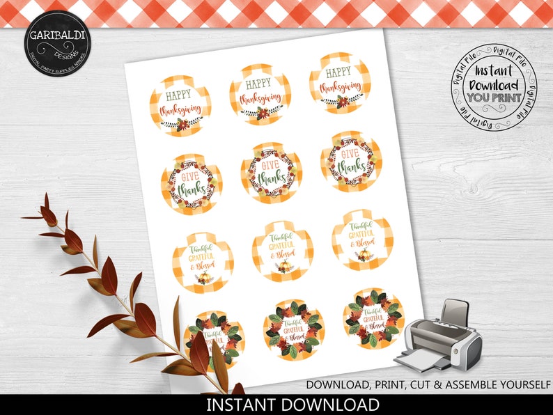 Printable Thanksgiving Cupcake Toppers Thanksgiving Party - Etsy