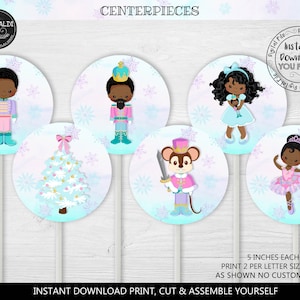Printable Nutcracker Centerpieces Land of Sweets Birthday Party Decorations Nutcracker Fairy Table Decorations Nutcracker Party Supplies NCK