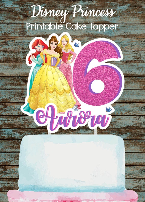 Printable Disney Princesses Cake Topper Printable Princess Etsy