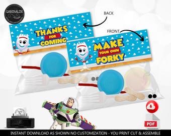 Toy Story Make Your Own Forky Bag Topper Toy Story Forky Bag Holder Toy Story Party Favor Bag Labels Instant Download Digital Printable TS