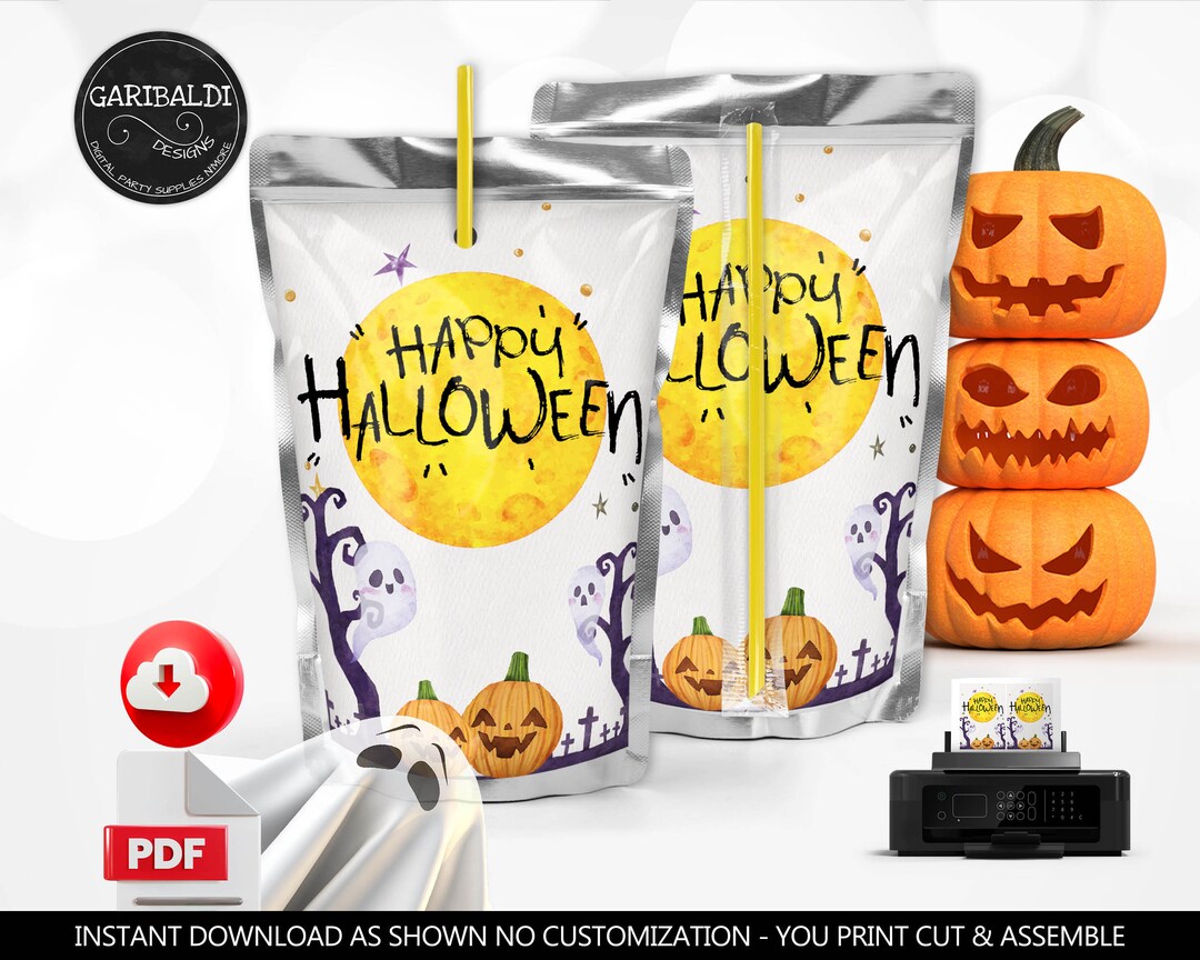 Halloween Juice Pouch Labels Halloween Capri Sun Labels Halloween Party ...