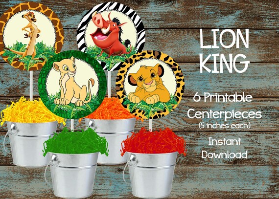Printable Lion King Centerpieces Lion King Decorations Lion Etsy