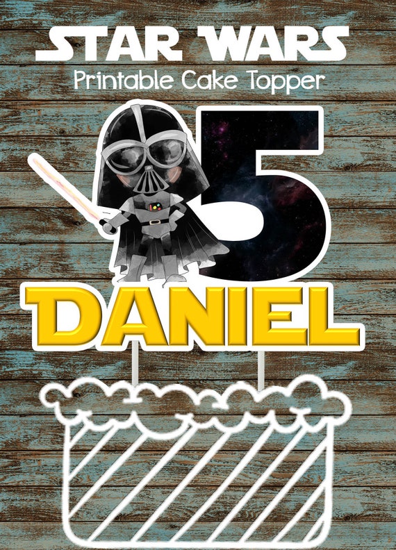 Star Wars Printable Cake Topper Darth Vader Star Wars Diy Etsy