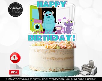 Monsters Cake Topper Cute Monsters Centerpieces Birthday Party Decorations Monsters Baby Shower Digital Download Printable Cake Topper DMI