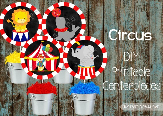Circus Centerpieces Circus Cake Topper Circus Printable Etsy