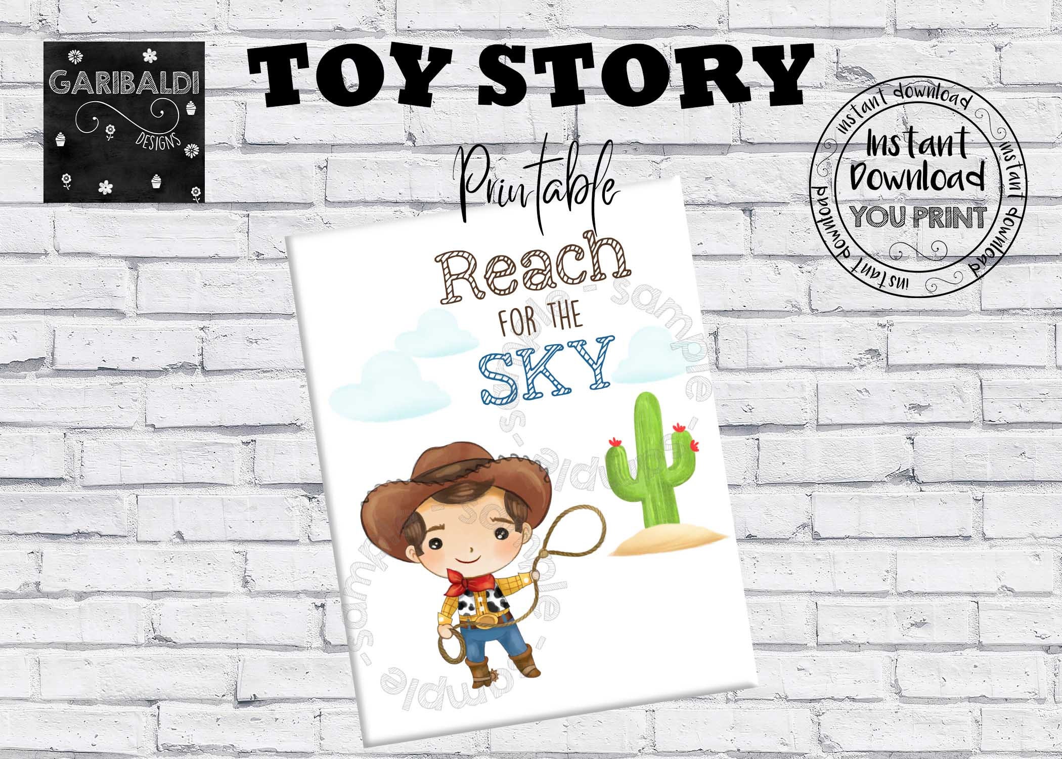 Printable reach for the Sky Sign Toy Story Quotes Etsy